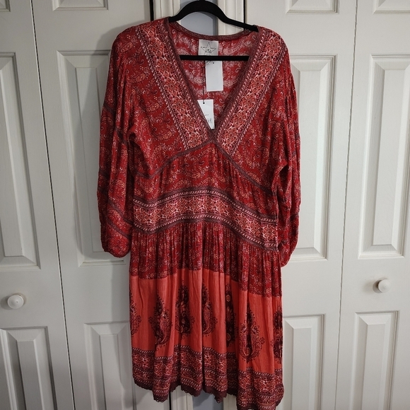 Area Stars His Mix Print Long Sleeve Dress M - Picture 5 of 15